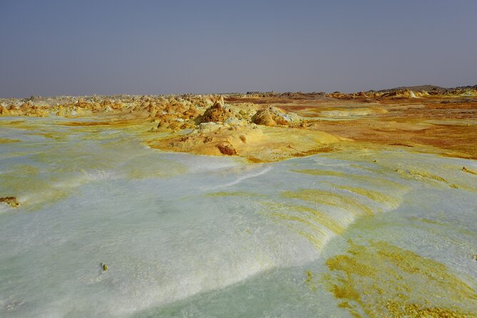 Danakil Depression 4 days Tour - Sunset at Lake Asale and the salt trade