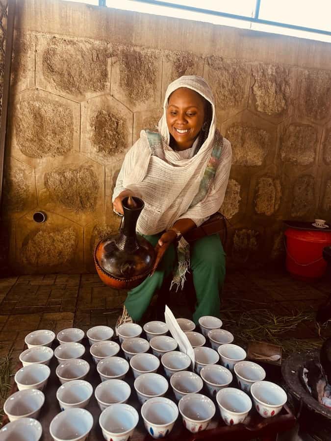 Ethiopia coffee cupping class/Ethiopian food injera making - Why coffee and injera make such a good Addis Ababa pairing